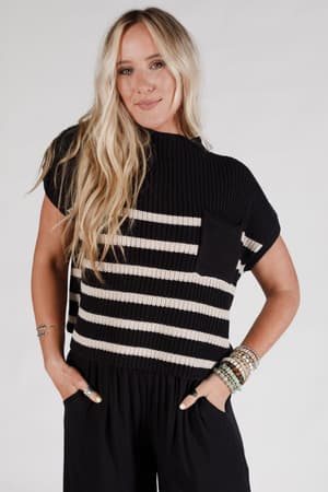 margot-striped-sweater-top-black/Black