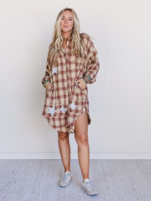 Southern Twilight Button Down Dress: undefined