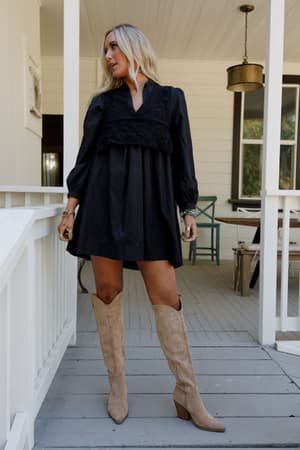 sweet-edge-crochet-vest-tunic-dress-black/Black