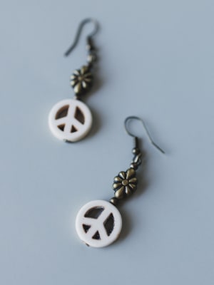 Mirabella Peace Earrings - White OS / White