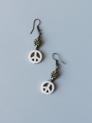 Mirabella Peace Earrings - White OS / White