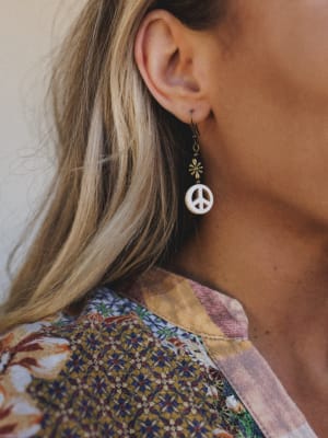 Mirabella Peace Earrings - White OS / White