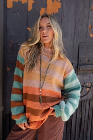 Its A Win Striped Sweater: undefined