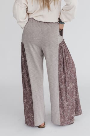 back view of The Nest Cozy Haven Pants in Brown Grey OG from Three Bird Nest