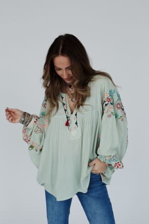 frida-embroidered-dolman-sleeve-top-mint-blue/Mint