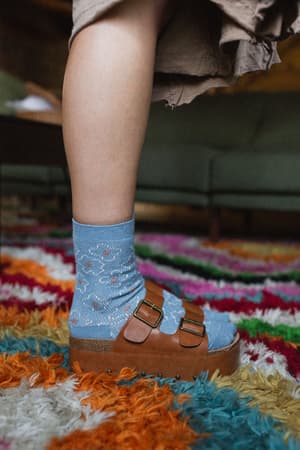 retro-bloom-socks-blue/Blue
