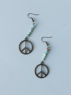 Peace Imperial Jasper Earrings: undefined