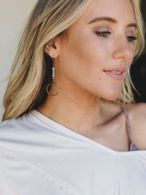 Peace Earrings Imperial Jasper - Natural OS / Natural