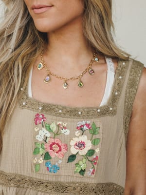 Jewel Charm Necklace - Multi OS / Multi