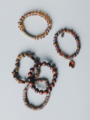 June Beaded Bracelets - Burgundy OS / Burgundy