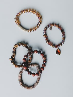 June Beaded Bracelets - Burgundy OS / Burgundy