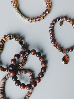 June Beaded Bracelets - Burgundy OS / Burgundy