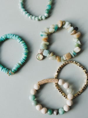 Summer Glow Beaded Bracelets - Aqua OS / Aqua