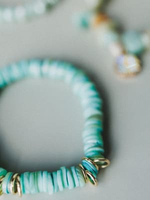 Summer Glow Beaded Bracelets - Aqua OS / Aqua