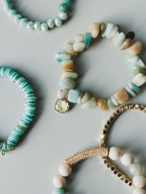 Summer Glow Beaded Bracelets - Aqua OS / Aqua