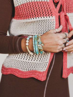 Summer Glow Beaded Bracelets - Aqua OS / Aqua