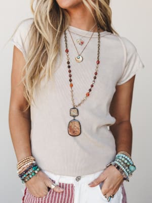 Darby Necklace Gemstone Necklace - Multi OS / Multi