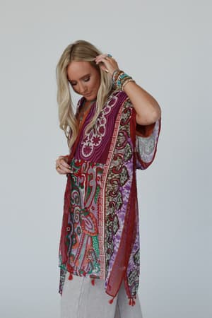 tabitha-floral-kimono-maroon/Maroon