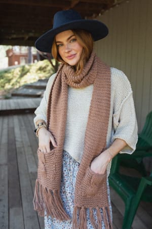 Kolby Knitted Pocket Scarf: undefined