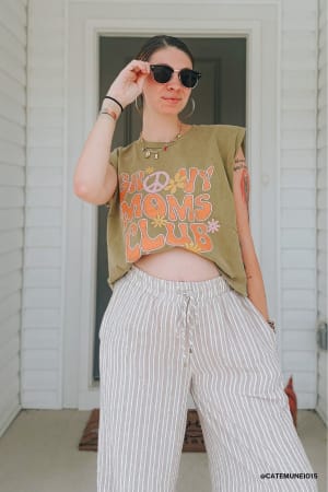 The Nest Groovy Moms Club Graphic Top: undefined