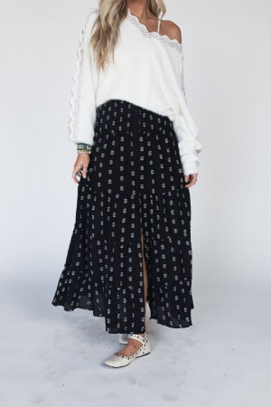 Starla Tiered Maxi Skirt: undefined