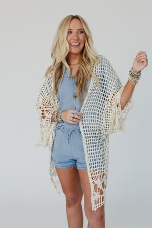 Off The Grid Crochet Kimono: undefined