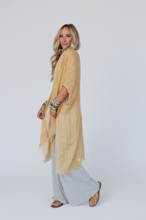 harkin-sequin-border-kimono-mustard/Mustard