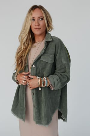 gardener-embroidered-button-down-top-olive/Olive