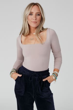 Emmi Square Neck Long Sleeve Top: undefined