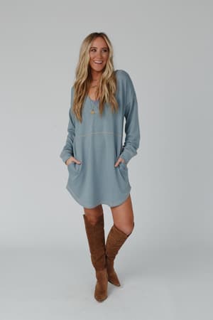 meadow-long-sleeve-tunic-dress-electric-blue/Electric Blue