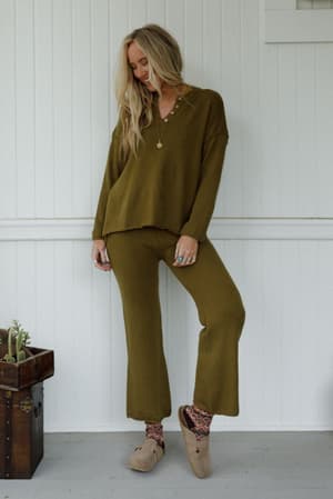 sierra-slumber-waffle-knit-set-olive/Olive