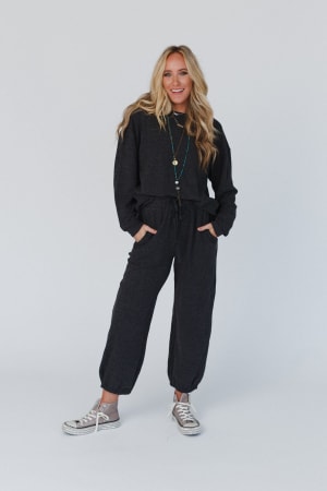 Calling The Shots Waffle Knit Set: undefined