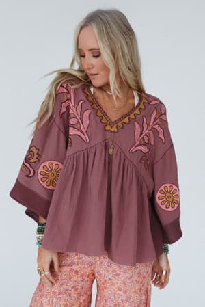 chateau-chic-babydoll-top-red/Red