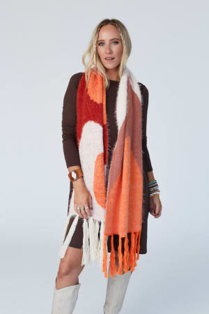 groovy-swirl-tassel-scarf-rust/Rust