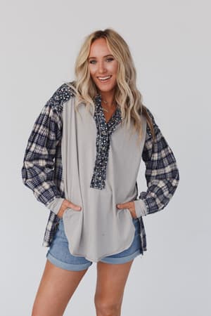 Better Together Mixed Print Top: undefined