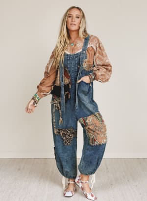 Cottage Cool Patchwork Overalls: undefined