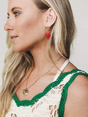 Strawberry Earrings - Gold OS / Gold