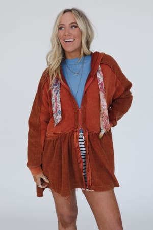 Annie Zip Up Hoodie Shacket: undefined