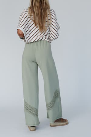 lyrical-wide-leg-pants-green/Green