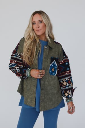scout-printed-sleeve-jacket-olive/Olive