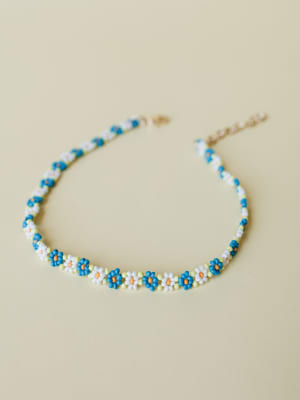 Floral Step Anklet - Green OS / Green