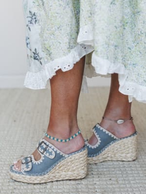 Floral Step Anklet  - Green OS / Green