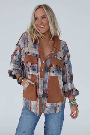 Gardenia Contrast Plaid Top: undefined