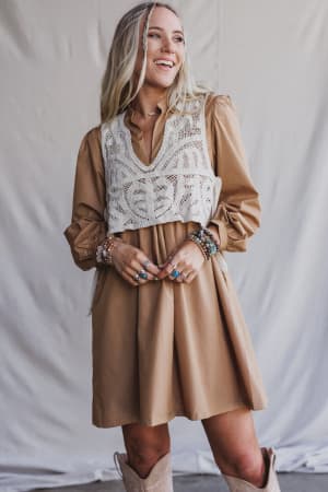 sweet-edge-crochet-vest-tunic-dress-camel/Camel