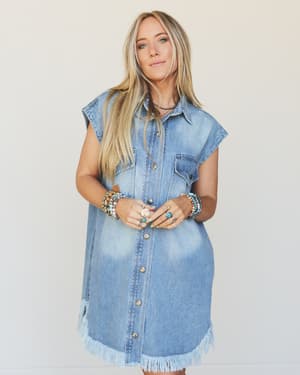 Denim Moment Dress - Denim Blue XL / Denim Blue