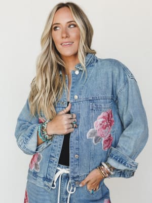 Petal Party Jacket - Denim L / Denim