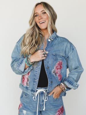 Petal Party Jacket - Denim L / Denim