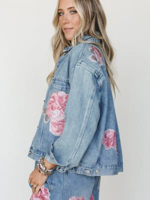 Petal Party Jacket - Denim L / Denim