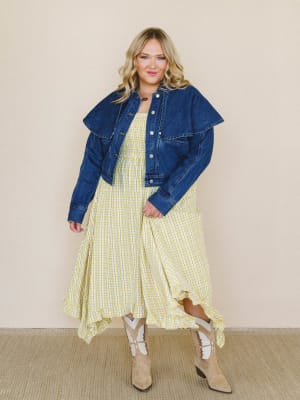 Heroine Harmony Removeable Cape Denim Jacket - Denim M / Denim