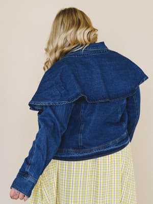 Heroine Harmony Removeable Cape Denim Jacket - Denim M / Denim